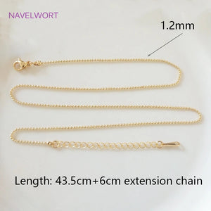 18K Plated Ball Bead Necklace Chain With Lobster Clasps