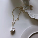 Baroque Pearl Necklace 925 Sterling Silver Freshwater Pearl TLX858