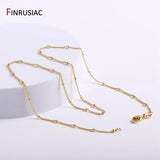 18K Plated Beads Chains For Jewelry Making Brass Metal Beads Necklace Chains
