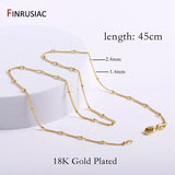 18K Plated Beads Chains For Jewelry Making Brass Metal Beads Necklace Chains