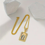 18K Plated Holy Mother of Light Zircon Pendant Necklace