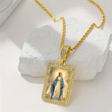 18K Plated Holy Mother of Light Zircon Pendant Necklace