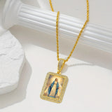 18K Plated Holy Mother of Light Zircon Pendant Necklace
