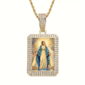 18K Plated Holy Mother of Light Zircon Pendant Necklace