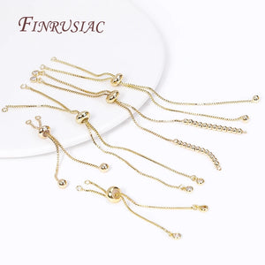 18K Plated Box Chain Bracelet Component with Silicone Beads
