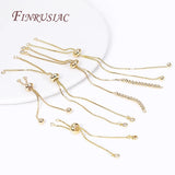 18K Plated Box Chain Bracelet Component with Silicone Beads