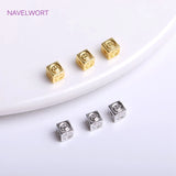 18K Plated Brass 4mm Square Spacer Beads For DIY Jewelry Making