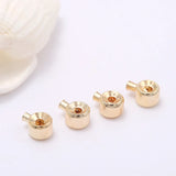 18K Plated Brass Clip Clasps Crimp End Beads for Jewelry Making