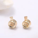 18K Plated Brass Clip Clasps Crimp End Beads for Jewelry Making