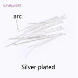 18K Plated Brass Curved Pins for DIY Beading Jewelry