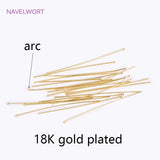 18K Plated Brass Curved Pins for DIY Beading Jewelry