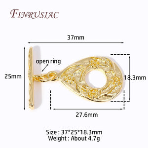 18K Plated Brass Droplet Toggle Clasps for Jewelry Making