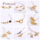 18K Plated Brass Zircon Rose Flower Pearl Clasp