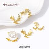18K Plated Brass Large Leaf Filigree Bead Caps DIY Jewelry Making