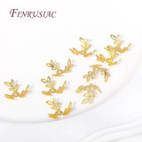 18K Plated Brass Large Leaf Filigree Bead Caps DIY Jewelry Making