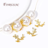 18K Plated Brass Large Leaf Filigree Bead Caps DIY Jewelry Making