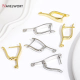 18K Plated Brass Long Earring Hooks, Fashion Ear Wire for Women, DIY Accessories