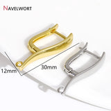18K Plated Brass Long Earring Hooks, Fashion Ear Wire for Women, DIY Accessories