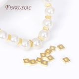 18K Plated Brass Flat Square Spacer Beads for DIY Bracelet - 3mm