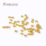 18K Plated Brass Flat Square Spacer Beads for DIY Bracelet - 3mm
