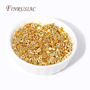 18K Plated Brass Flat Square Spacer Beads for DIY Bracelet - 3mm