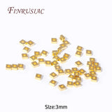 18K Plated Brass Flat Square Spacer Beads for DIY Bracelet - 3mm