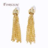 18K Plated Brass Metal Chains Tassel Charms For Earrings