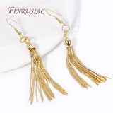 18K Plated Brass Metal Chains Tassel Charms For Earrings
