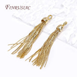 18K Plated Brass Metal Chains Tassel Charms For Earrings