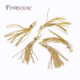 18K Plated Brass Metal Chains Tassel Charms For Earrings