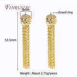 18K Plated Brass Metal Chains Tassel Charms For Earrings