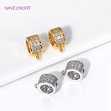 18K Plated Brass Zircon Spacer Beads Pendant Charms Bail