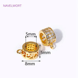 18K Plated Brass Zircon Spacer Beads Pendant Charms Bail