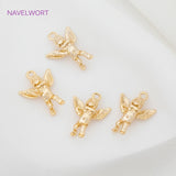 18K Plated Brass Angel Fairy Charms Pendants for DIY Jewelry Making