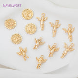 18K Plated Brass Angel Fairy Charms Pendants for DIY Jewelry Making