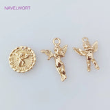 18K Plated Brass Angel Fairy Charms Pendants for DIY Jewelry Making