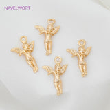 18K Plated Brass Angel Fairy Charms Pendants for DIY Jewelry Making