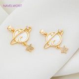 18K Plated Brass Shell Charms DIY Jewelry Making Necklace Pendant