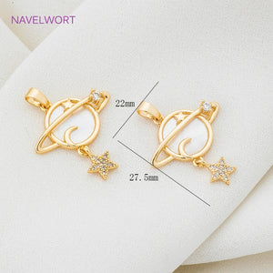 18K Plated Brass Shell Charms DIY Jewelry Making Necklace Pendant