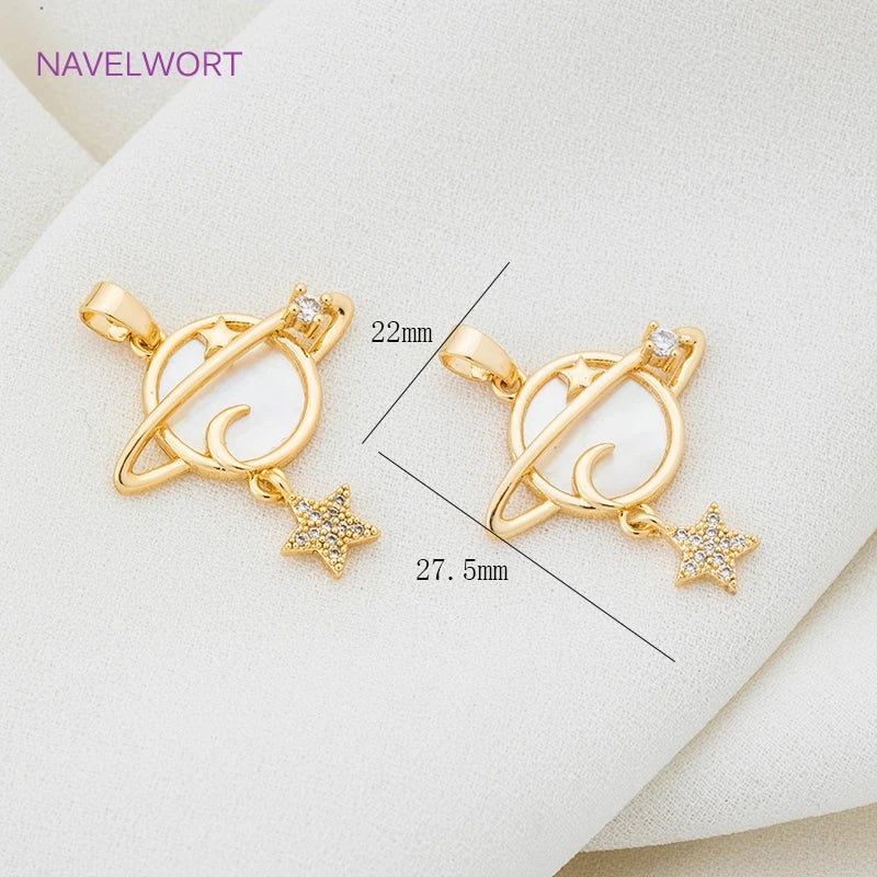 18K Plated Brass Shell Charms DIY Jewelry Making Necklace Pendant