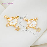 18K Plated Brass Shell Charms DIY Jewelry Making Necklace Pendant