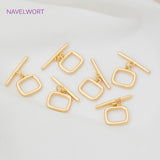 18K Plated Brass OT Toggle Clasps Hook Polygonal End Buckle