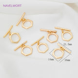 18K Plated Brass OT Toggle Clasps Hook Polygonal End Buckle