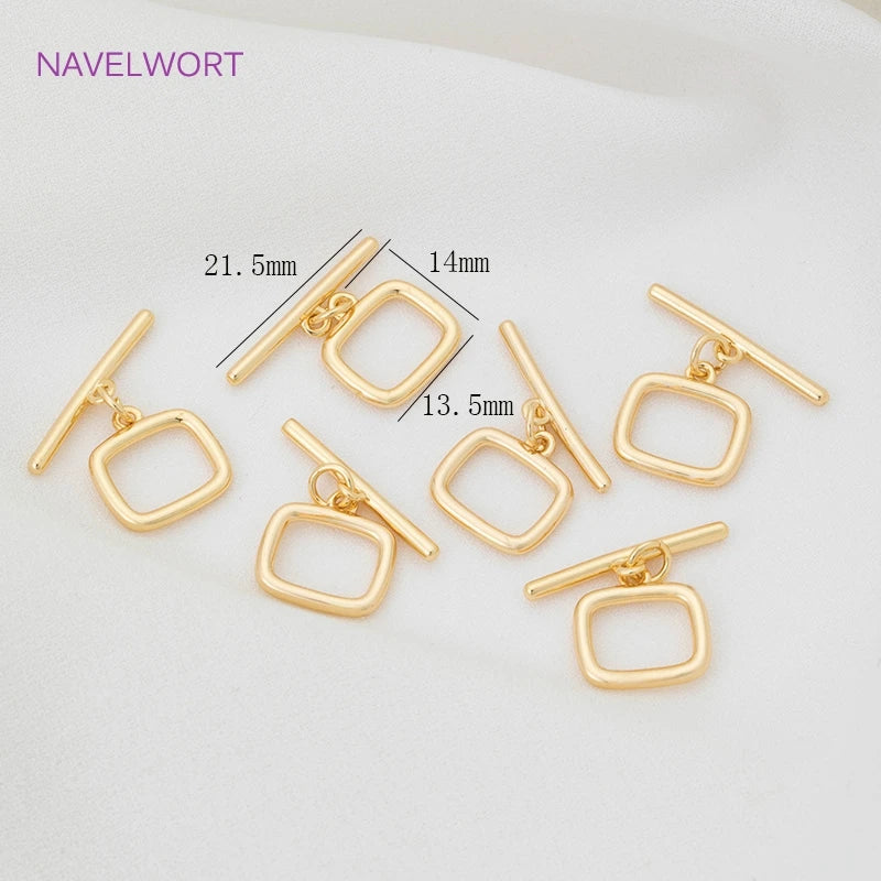 18K Plated Brass OT Toggle Clasps Hook Polygonal End Buckle