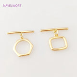 18K Plated Brass OT Toggle Clasps Hook Polygonal End Buckle