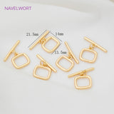18K Plated Brass OT Toggle Clasps Hook Polygonal End Buckle