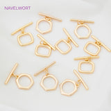 18K Plated Brass OT Toggle Clasps Hook Polygonal End Buckle