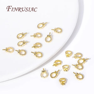 18K Plated Brass Pearl Pendant Bails Connectors DIY Jewelry Making Supplies