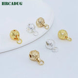 18K Plated Brass Small Bell Pendant Charms for DIY Jewelry Making