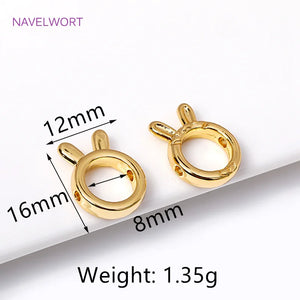 18K Plated Circle Bead Frame Cat/Rabbit Shape Connector for DIY Jewelry Making